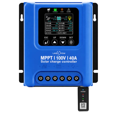 【Garansi 1 Tahun】LAIRTPOW JM4024 DC-DC 40A MPPT Solar Controller Pengisi Daya Surya 12V/24V OTOMATIS PV 100V Maks