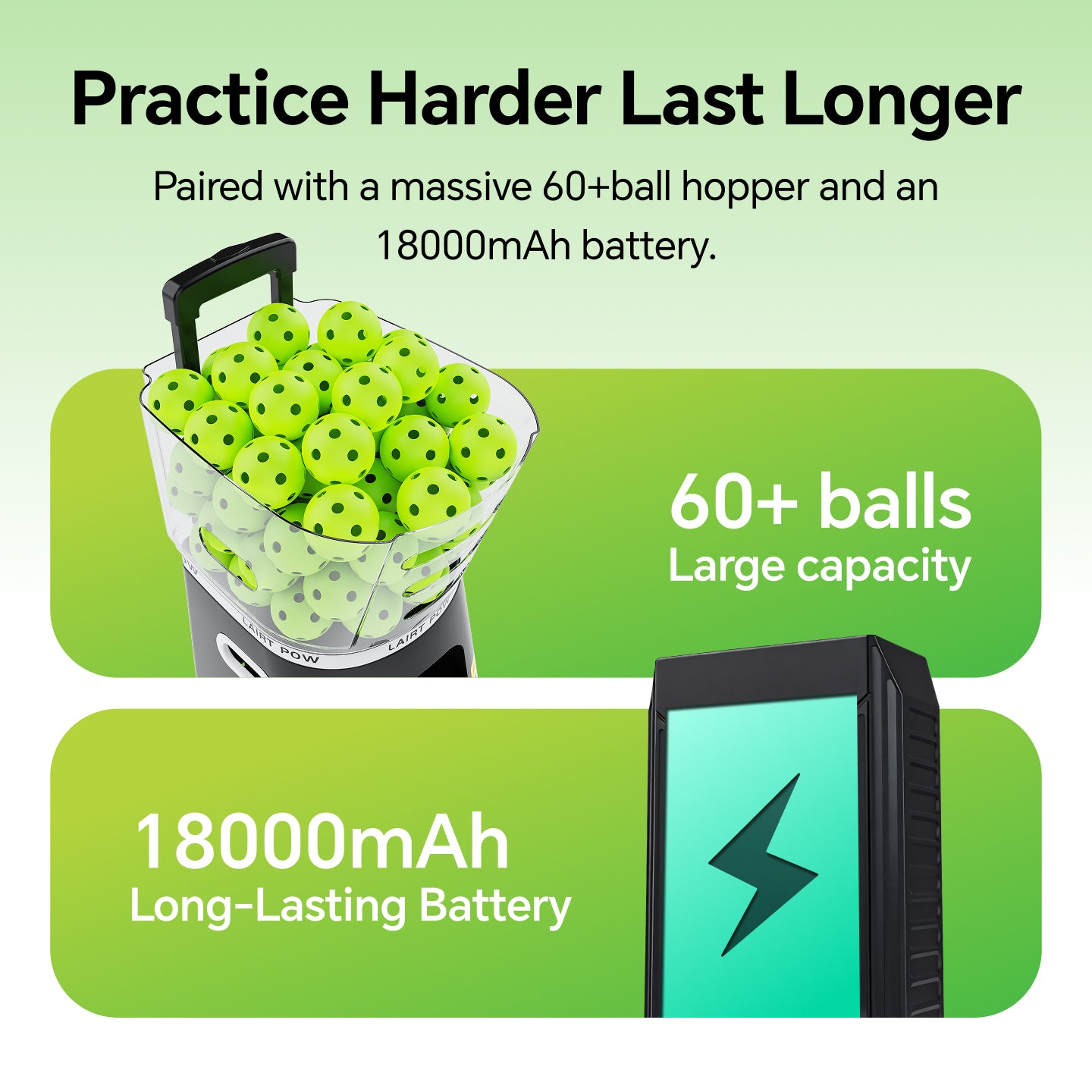 LAIRTPOW  LP1  เครื่องยิงลูกเทนนิส  Tennis  Ball Machine  ควบคุมผ่านแอปพลิเคชันหรือรีโมทคอนโทรล  Tennis Ball Launcher With App/Remote Control