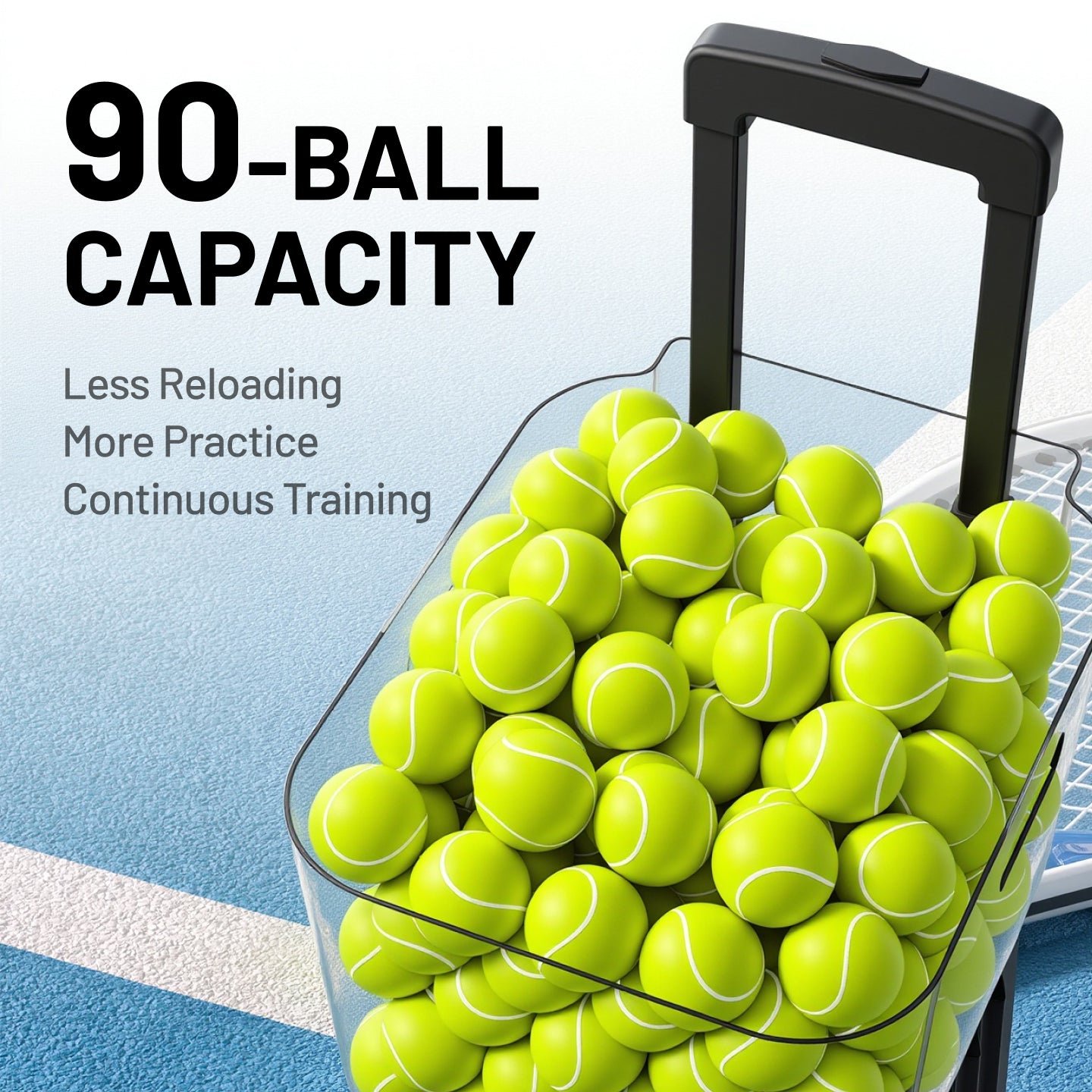 LAIRTPOW เครื่องยิงลูกเทนนิส LT1 Tennis Ball Machine บรรจุลูกเทนนิสได้มากกว่า 90 ลูก รองรับการควบคุมผ่านแอปพลิเคชันและรีโมทคอนโทรล