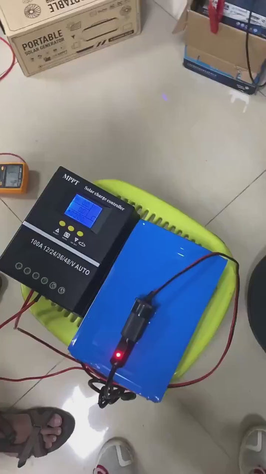 【พร้อมส่ง】โซล่าร์ชาร์จเจอร์ Powland 30A/60A/100A MPPT ชาร์จเจอร์ 12V/24V/36V/48V Auto สำหรับแบตเตอรี่ลิเธียม