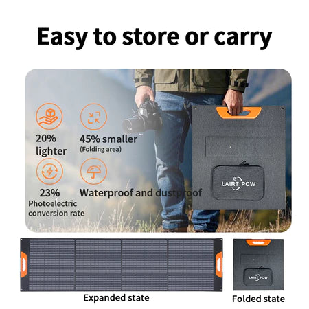 [Ready Stock] LAIRTPOW ZXY-T250W/200W Portable Solar Panel 200W untuk Bluetti/Jackery/E-F/Uapow/DJI/Segway, dll.