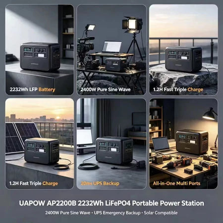 LAIRTPOW AP2200B Portable Power Station 2232Wh/2400W แบต LiFePO4 แบบ Pure Sine Wave และพร้อมไฟฉายในตัว