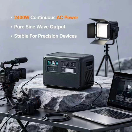 LAIRTPOW AP2200B Portable Power Station 2232Wh/2400W Baterai LiFePO4 Pure Sine Wave dan dengan Senter Bawaan
